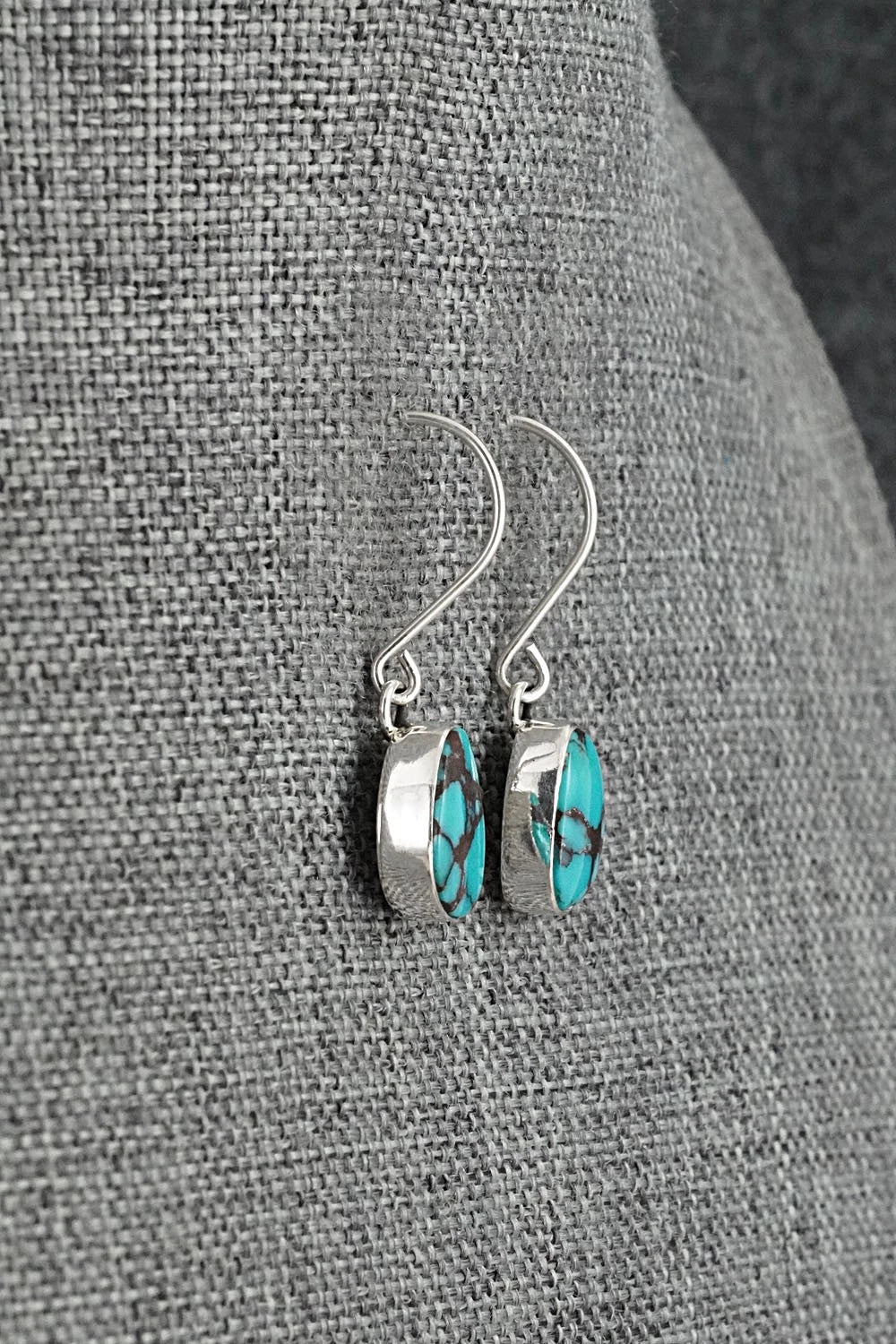 Turquoise & Sterling Silver Earrings - Eugene Gruber