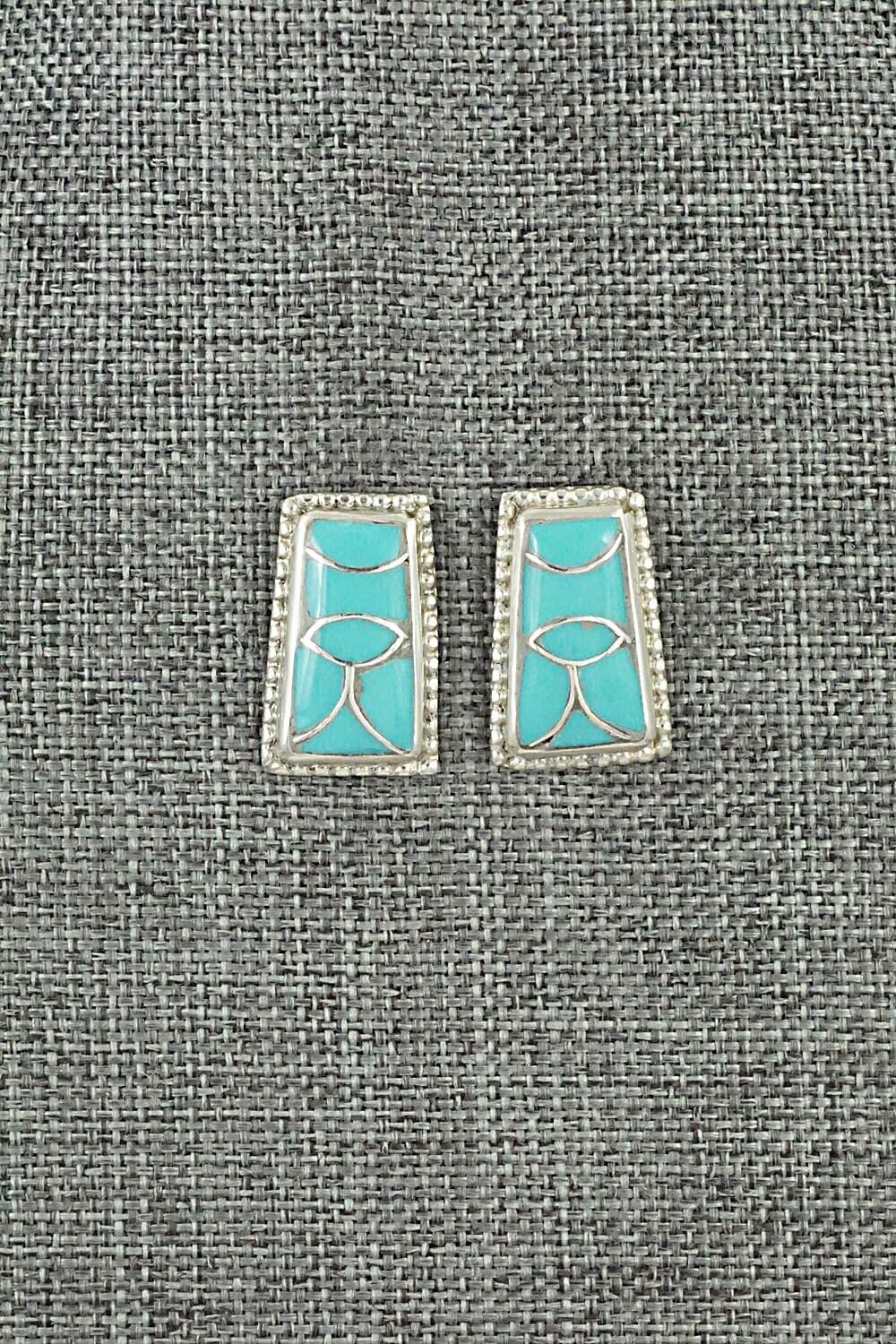 Turquoise & Sterling Silver Earrings - Karlene Seowtewa