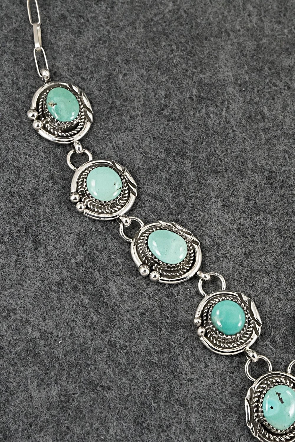 Turquoise & Sterling Silver Necklace and Earrings Set - Phil Nez