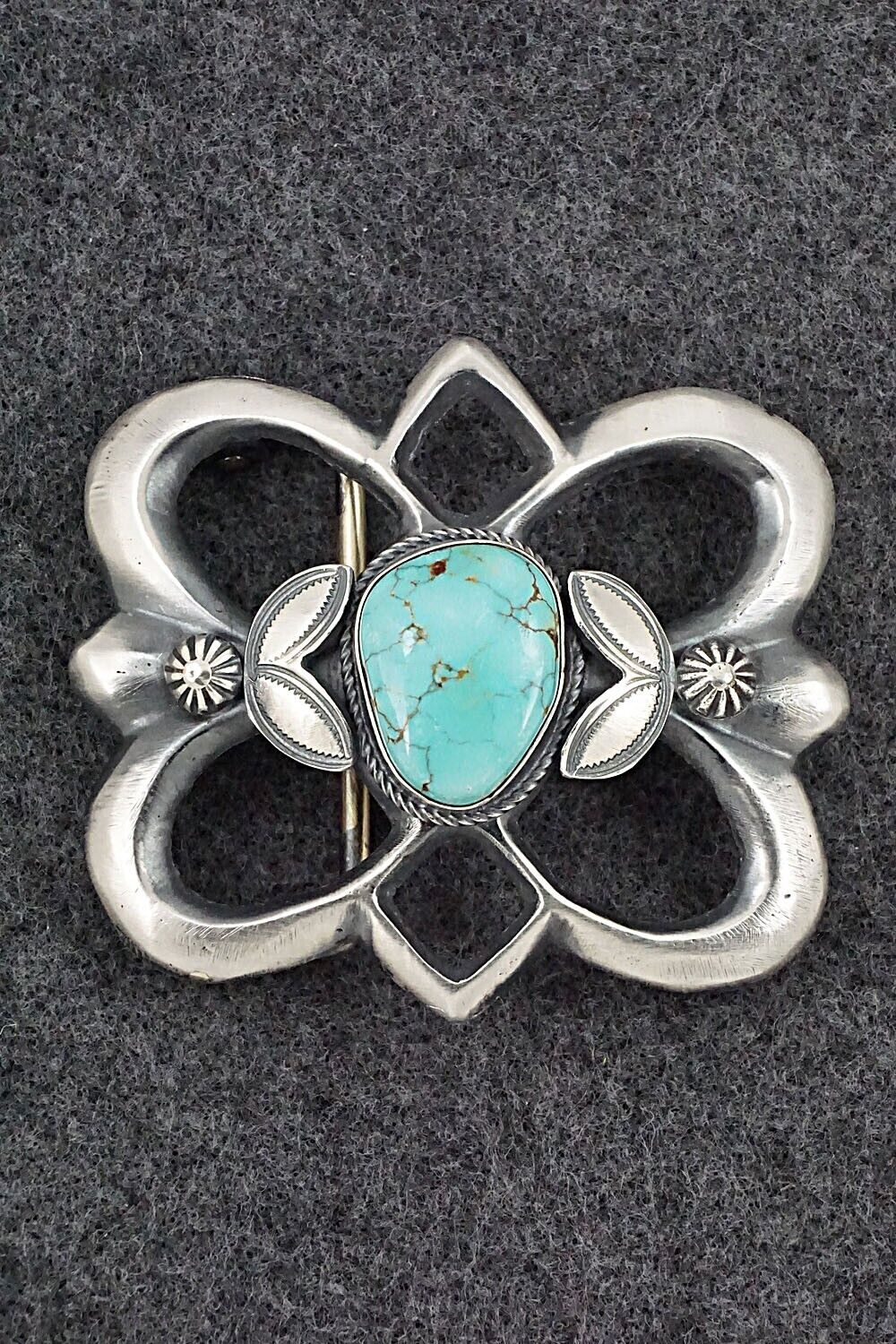 Turquoise & Sterling Silver Belt Buckle - Henry Morgan