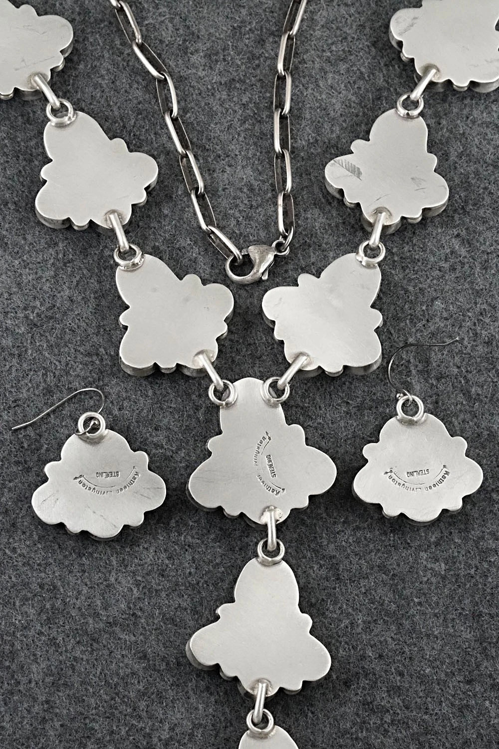 Turquoise & Sterling Silver Necklace and Earrings Set - Kathleen Livingston