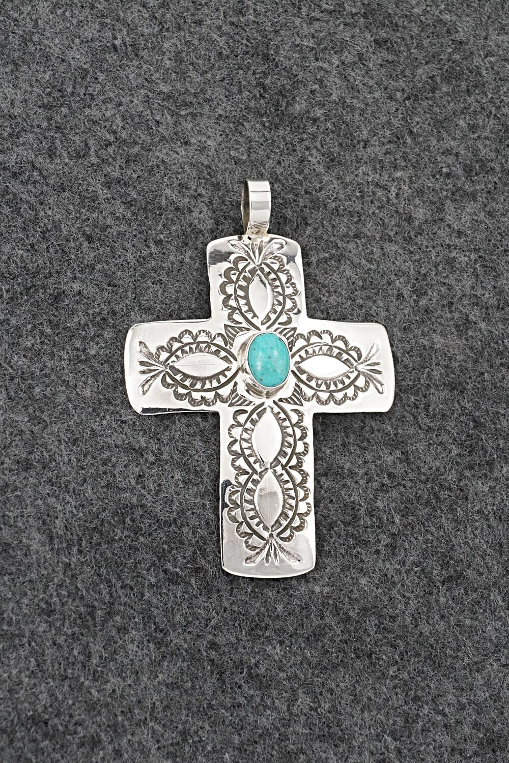 Turquoise & Sterling Silver Pendant - Arnold Blackgoat
