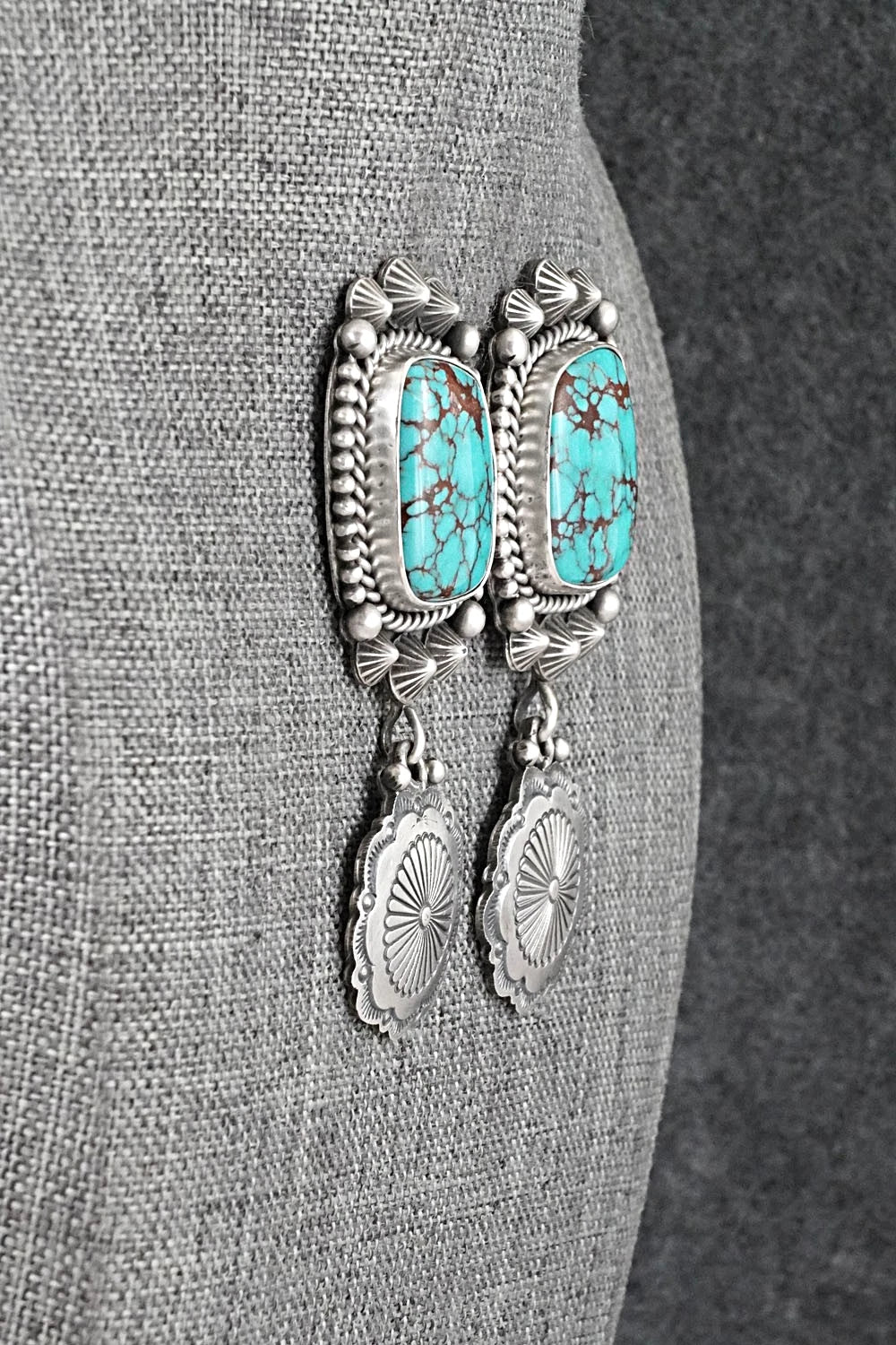 Turquoise & Sterling Silver Earrings - Michael Calladitto