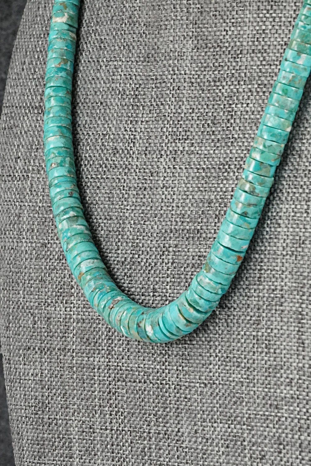 Turquoise & Sterling Silver Necklace 17" - Doreen Jake