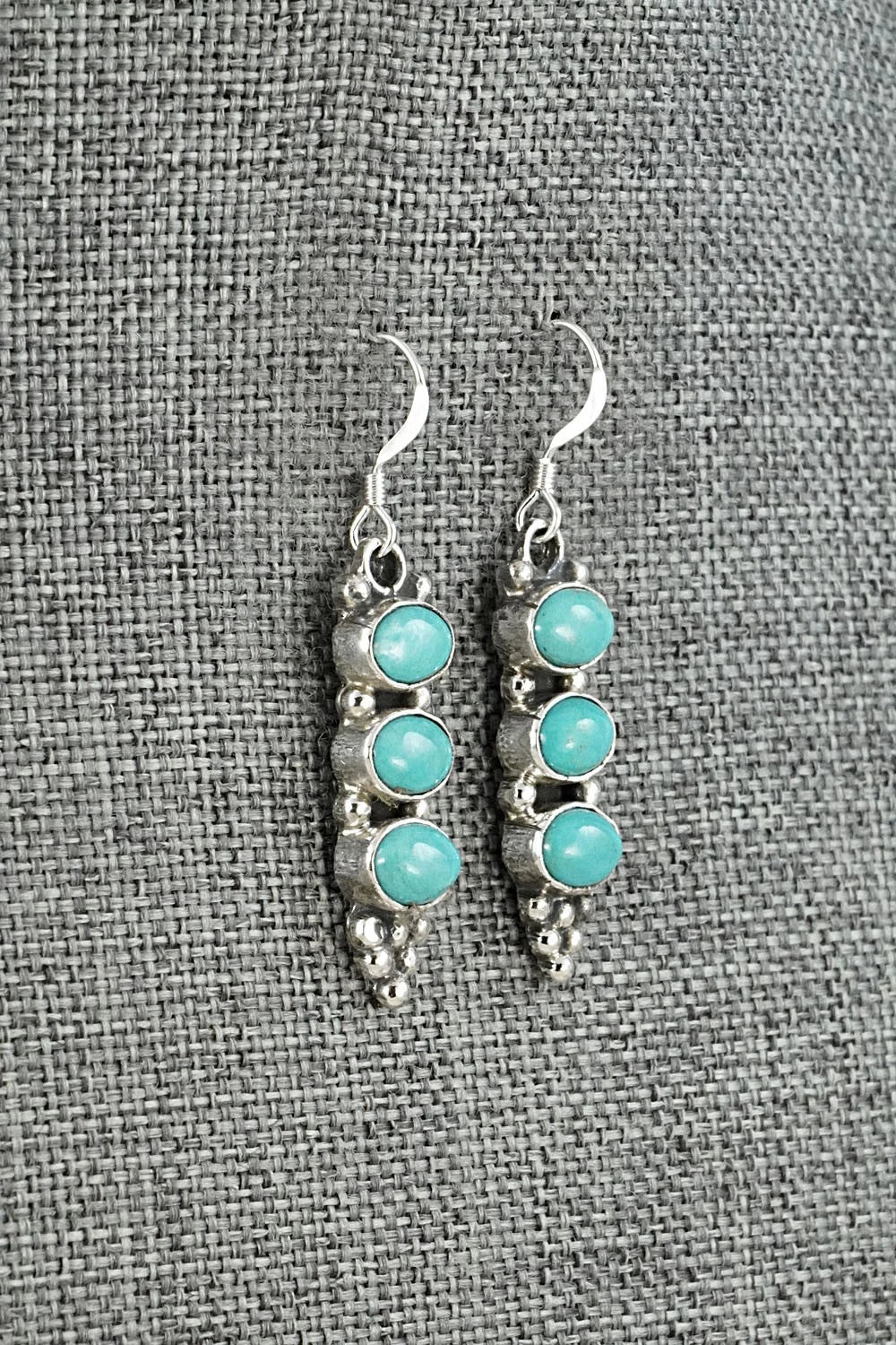 Turquoise & Sterling Silver Earrings - Gary Shorty
