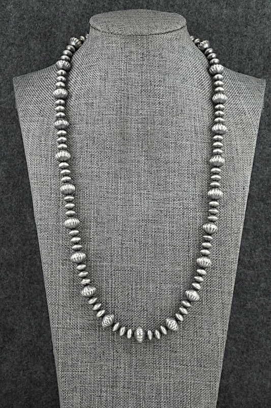 Sterling Silver Navajo Pearl Necklace 22" - Tonisha Haley