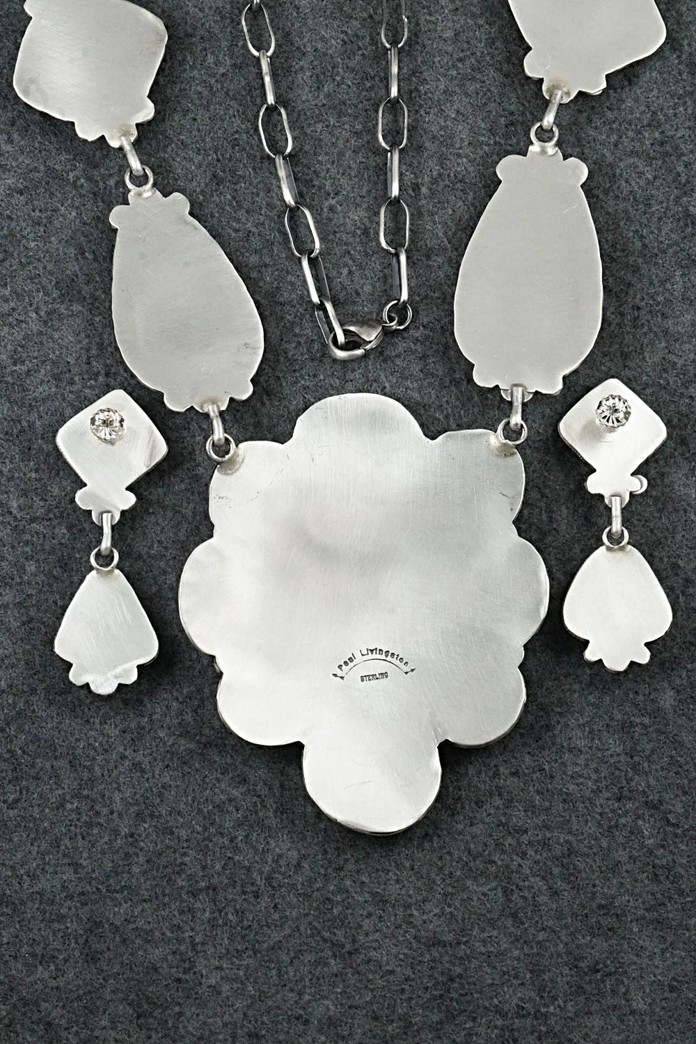 White Buffalo & Sterling Silver Necklace and Earrings Set - Paul Livingston