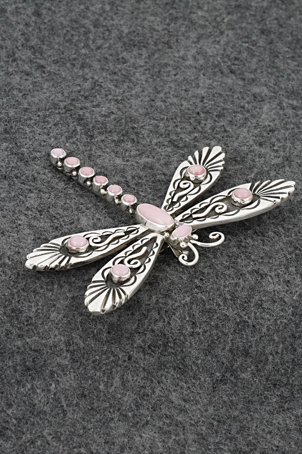 Pink Conch & Sterling Silver Pendant/Pin - Lee Charley