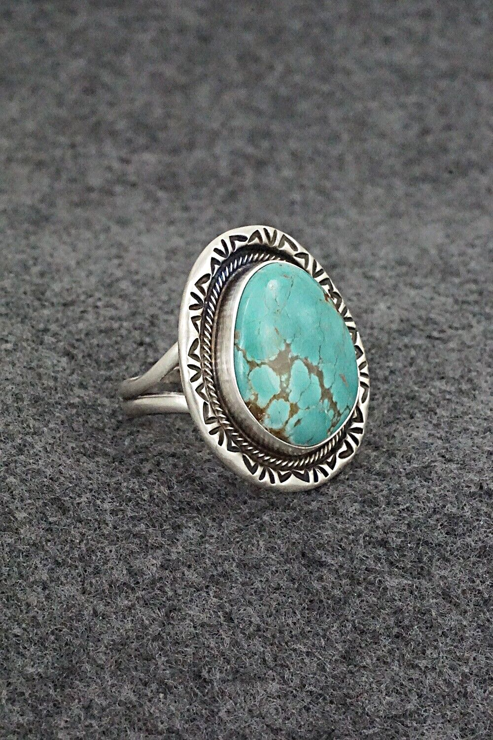 Turquoise & Sterling Silver Ring - Jameson Garcia - Size 8.5 Adj.