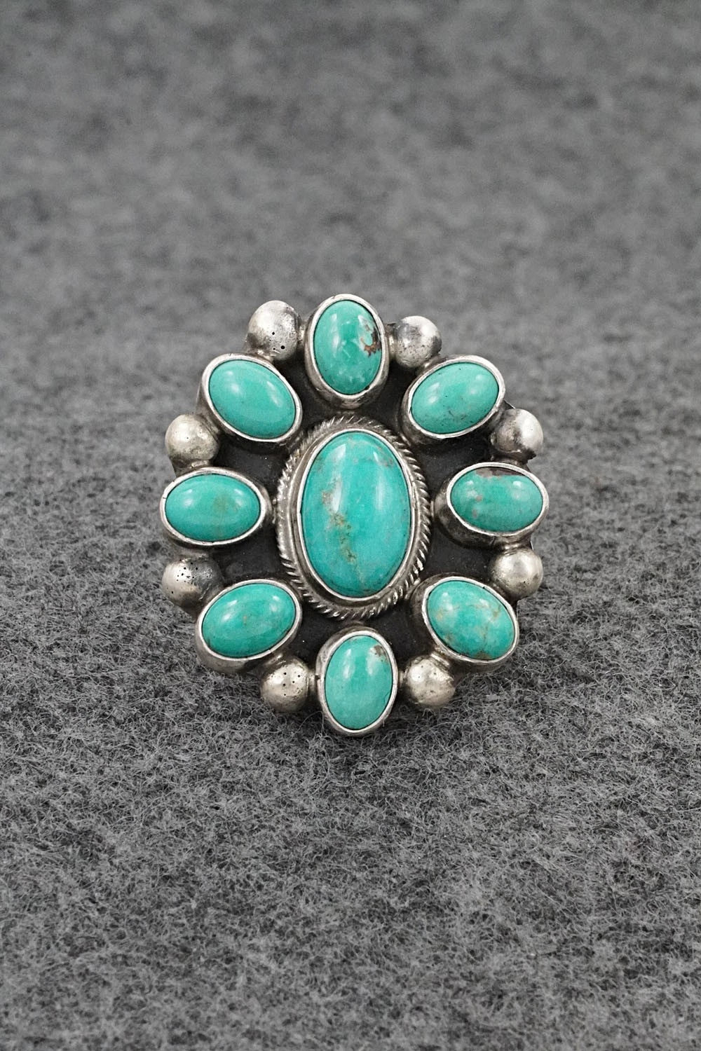 Turquoise & Sterling Silver Ring - Kathleen Livingston - Size Adjustable