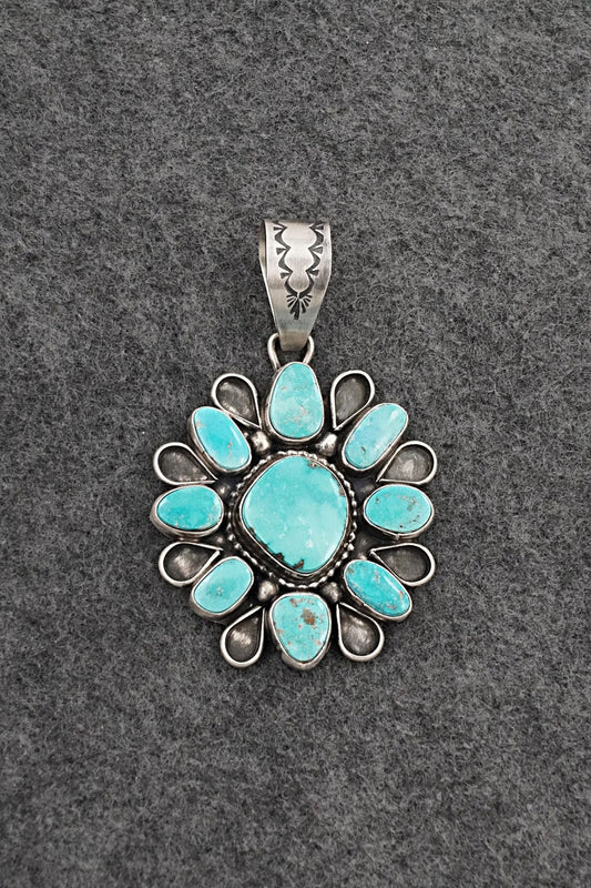 Turquoise & Sterling Silver Pendant - Travis Jim