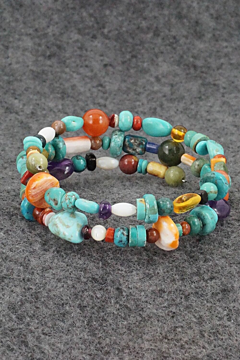 Multi-Stone Beaded Wrap Bracelet - Helen Tsosie