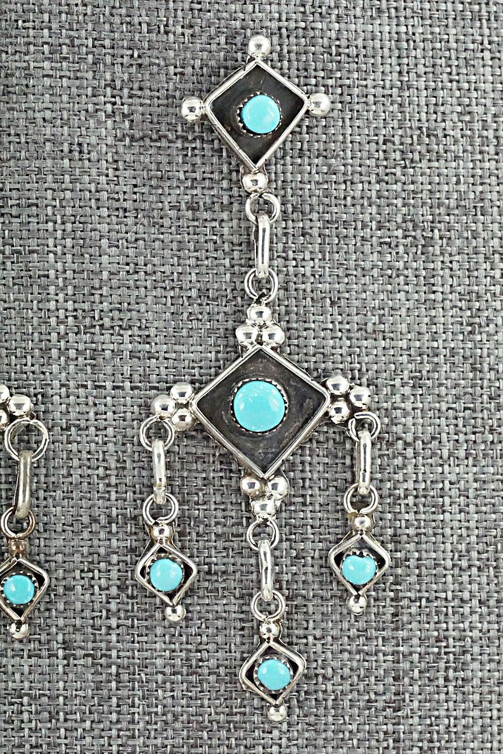 Turquoise & Sterling Silver Earrings - Verdie Booqua
