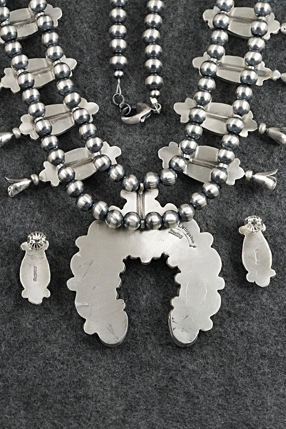 Turquoise & Sterling Silver Squash Blossom Set - Darrin Livingston