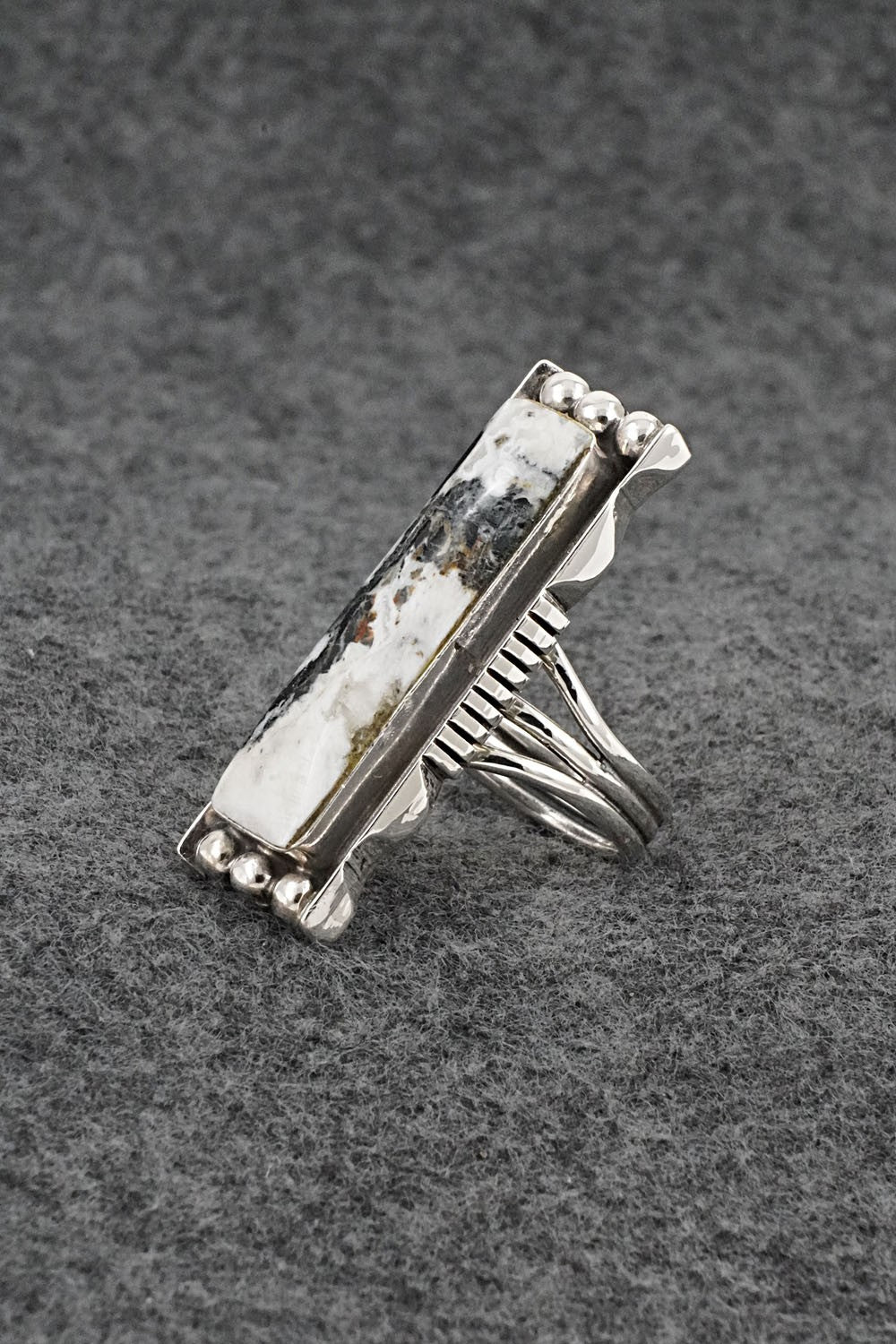 White Buffalo & Sterling Silver Ring - Larson Lee - Size 8