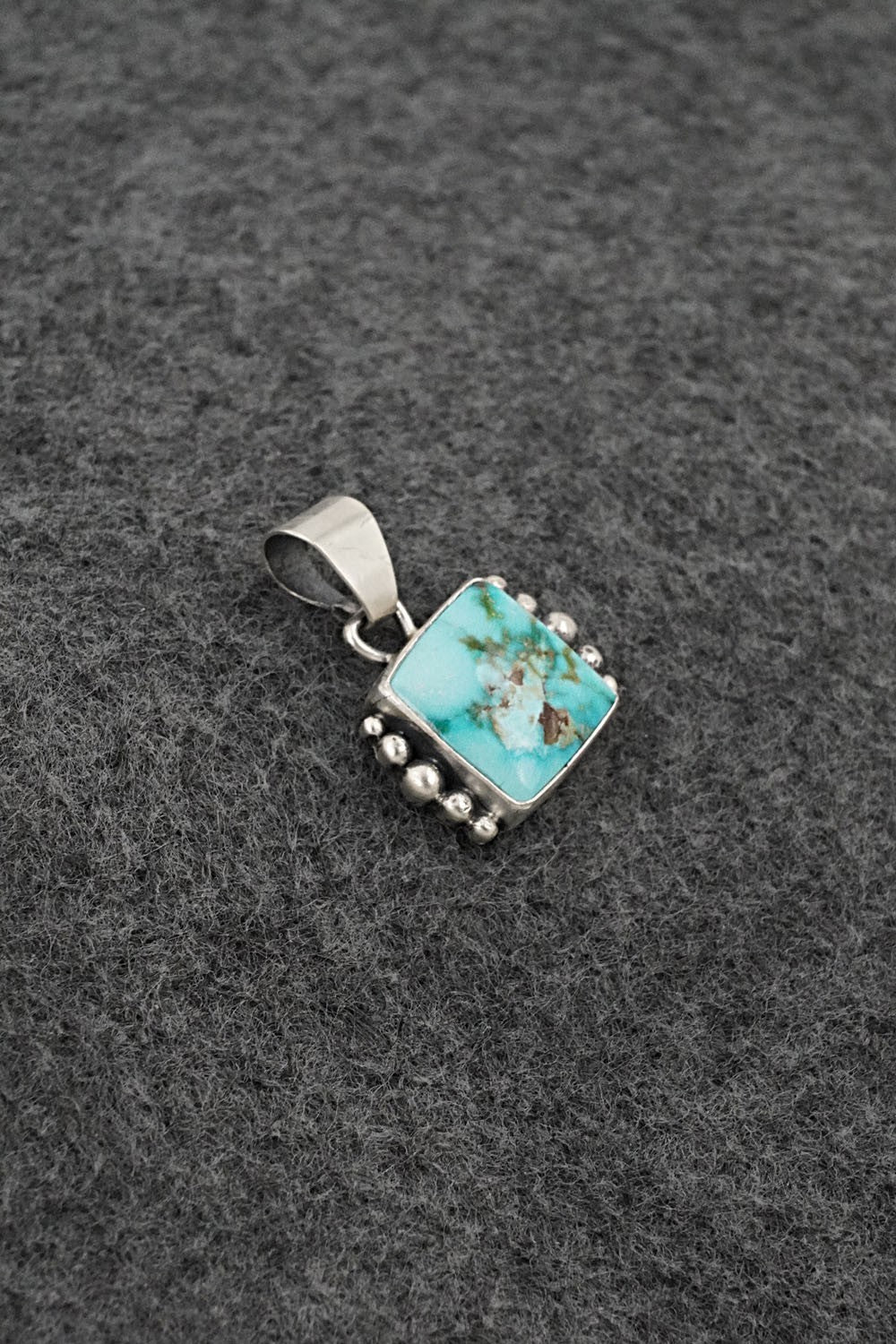 Turquoise & Sterling Silver Pendant - Eugene Gruber