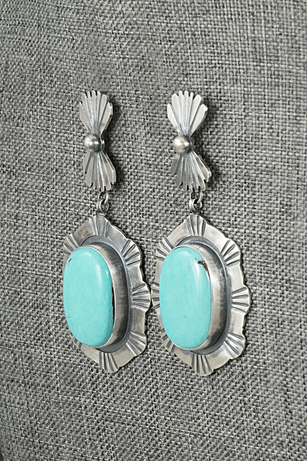 Turquoise & Sterling Silver Earrings - Mark Yazzie