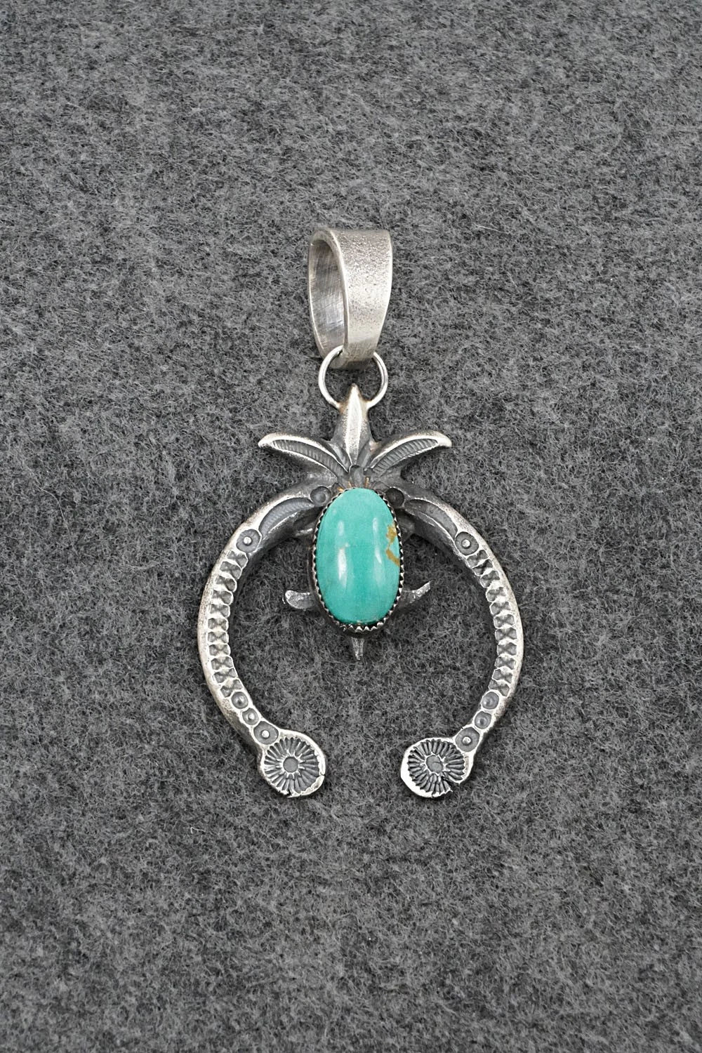 Turquoise & Sterling Silver Naja Pendant - Eva Billah