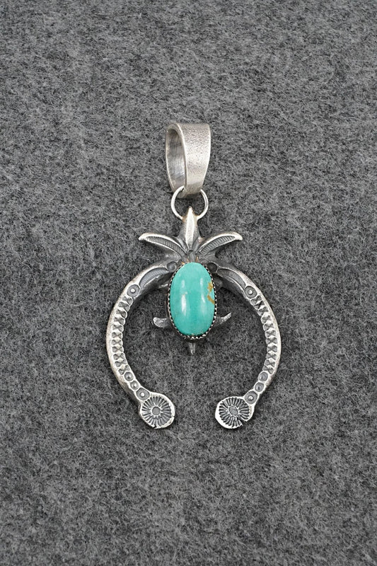 Turquoise & Sterling Silver Naja Pendant - Eva Billah
