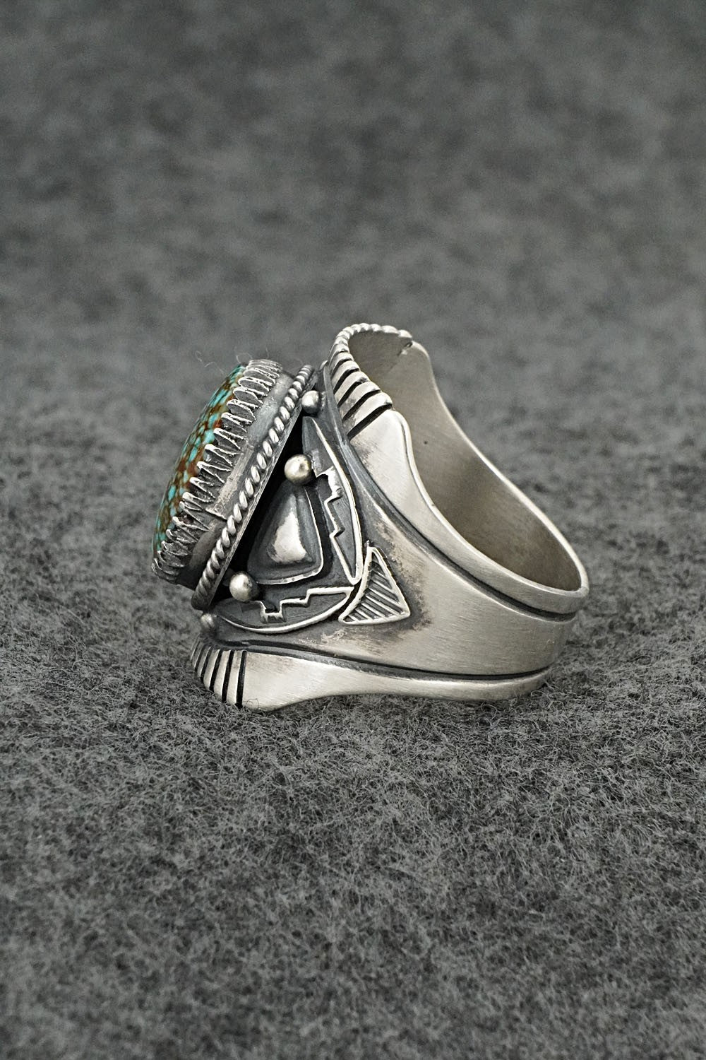 Turquoise & Sterling Silver Ring - Derrick Gordon - Size 13
