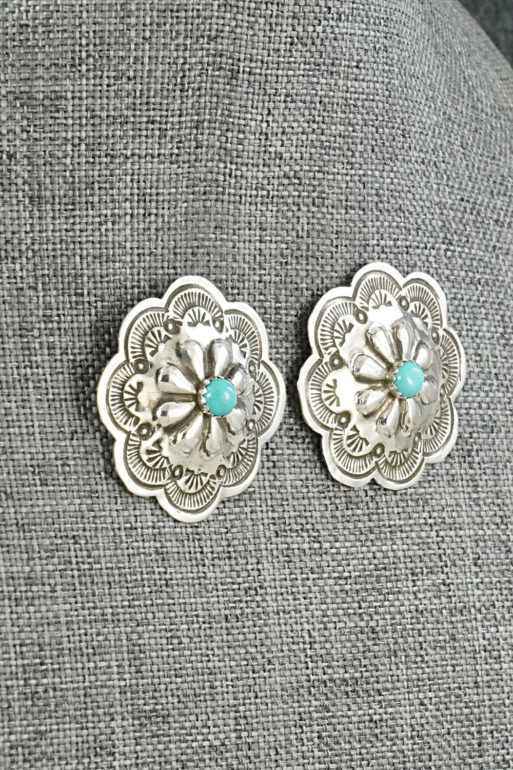 Turquoise & Sterling Silver Earrings - Charlotte Blackgoat