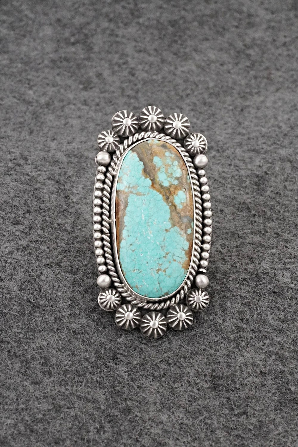 Turquoise & Sterling Silver Ring - Michael Calladitto - Size 8