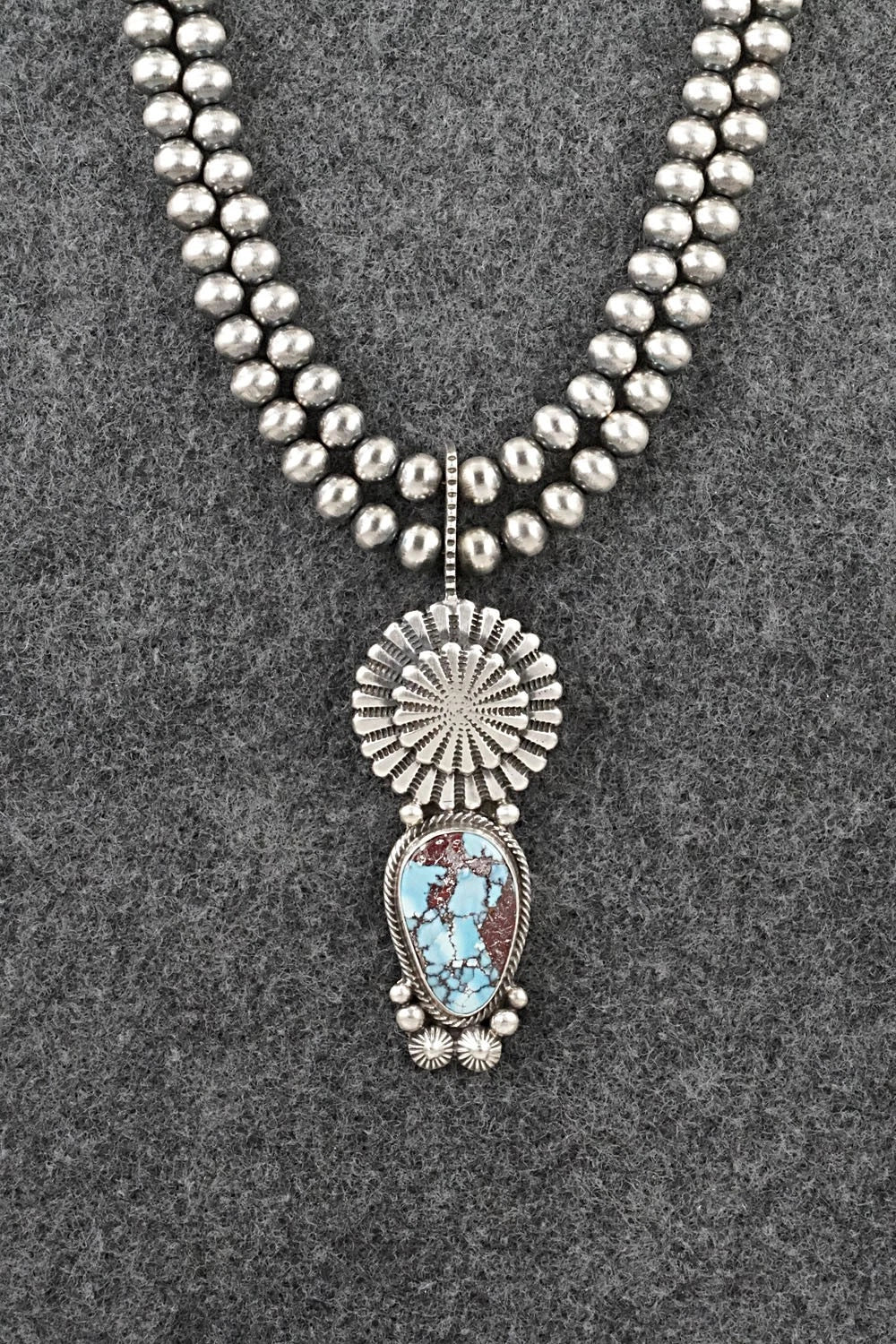 Turquoise & Sterling Silver Necklace - Tom Lewis