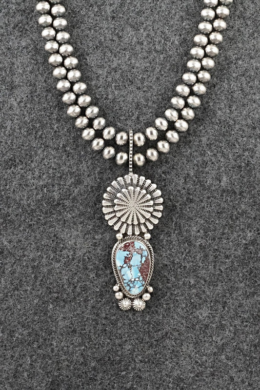 Turquoise & Sterling Silver Necklace - Tom Lewis