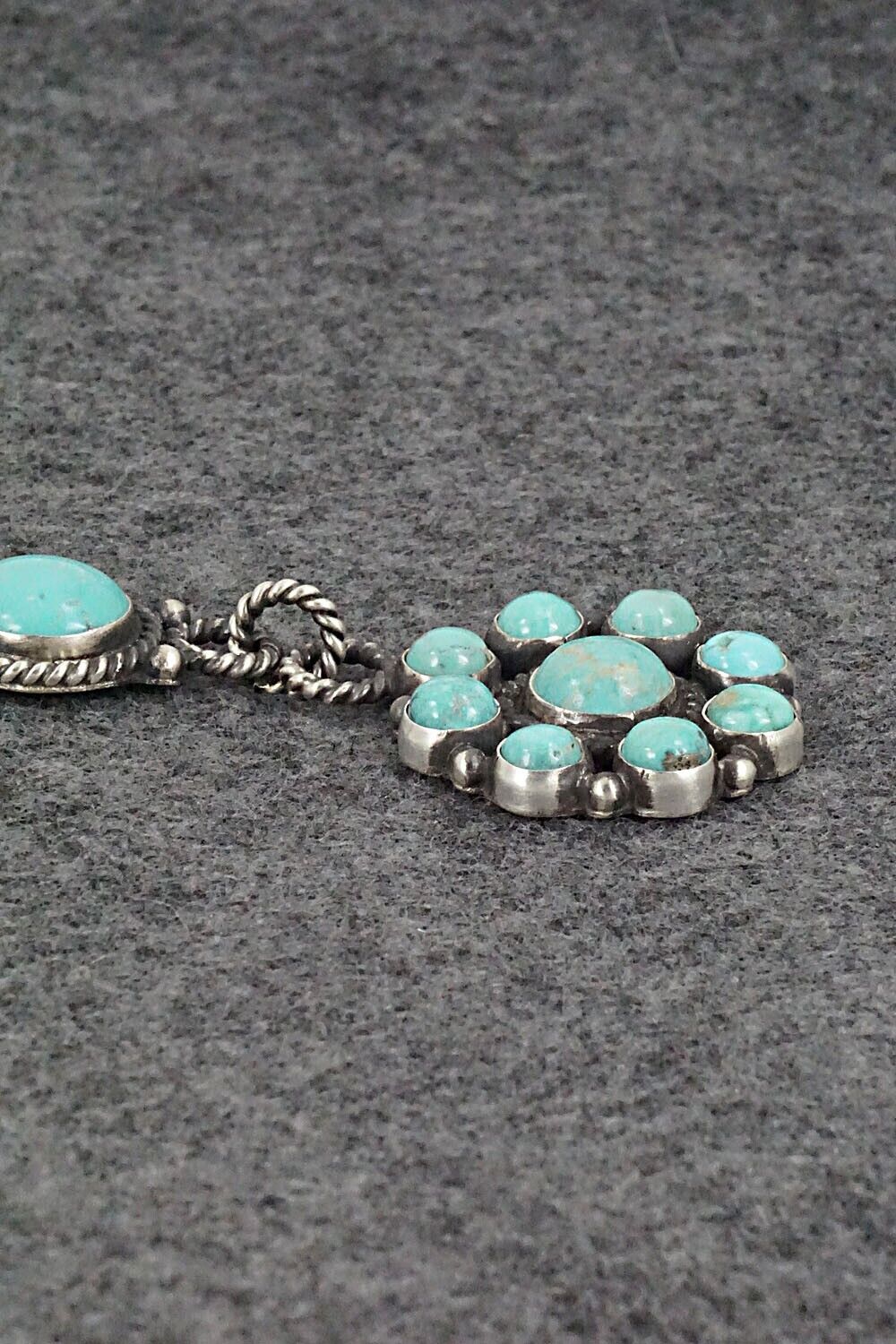 Turquoise and Sterling Silver Pendant - Devon Brown