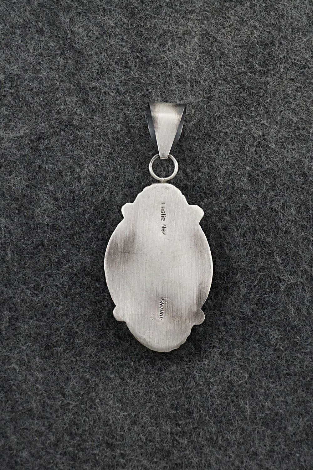 Turquoise and Sterling Silver Pendant - Leslie Nez