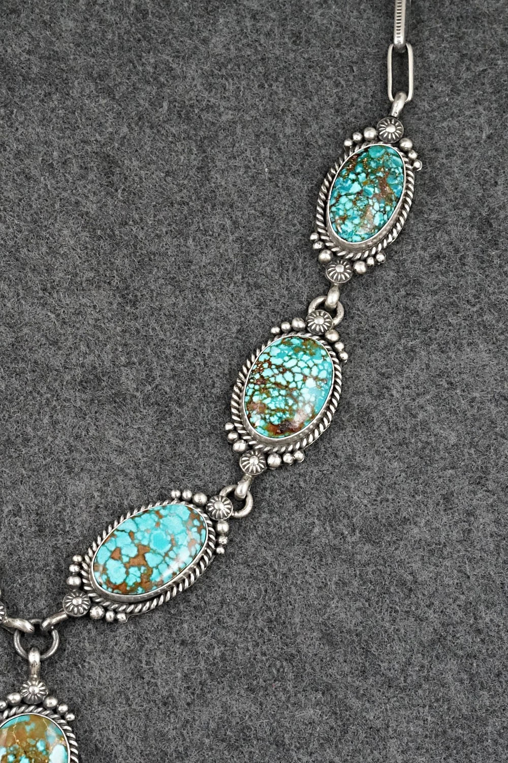 Turquoise & Sterling Silver Necklace and Earrings Set - Rosita Calladitto