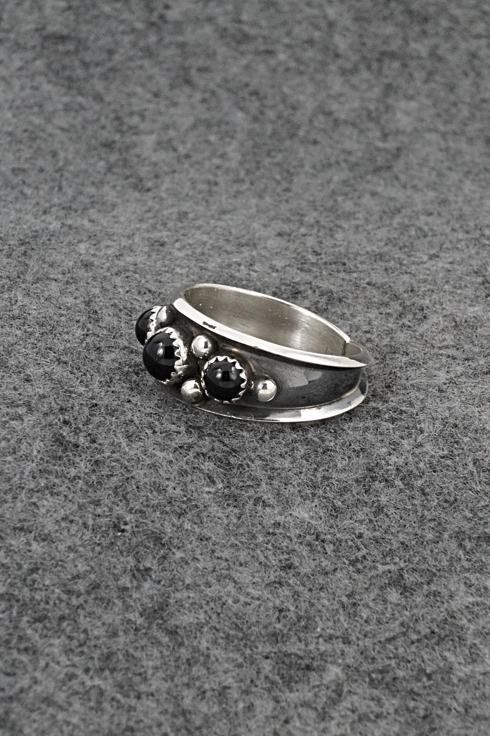 Onyx & Sterling Silver Ring - Paul Largo - Size 12.5
