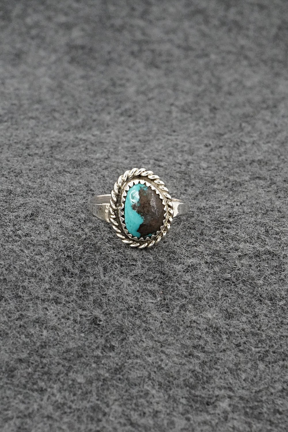 Turquoise & Sterling Silver Ring - Darius Arviso - Size 7.5