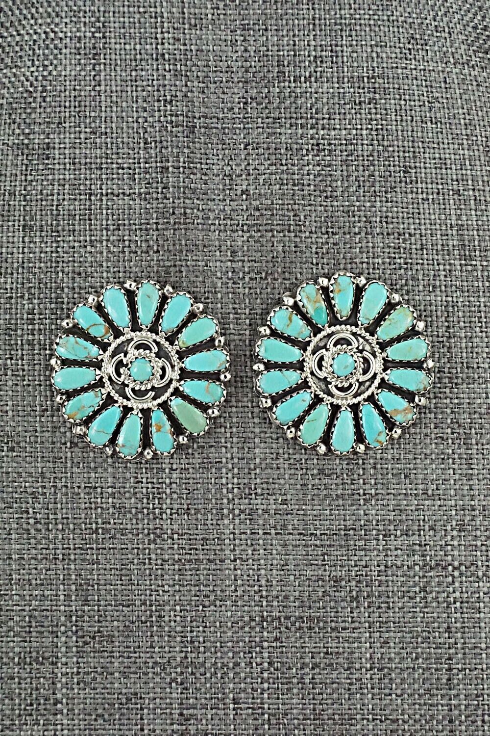 Turquoise and Sterling Silver Earrings - Zeita Begay