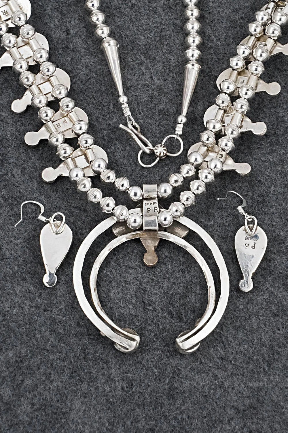 Turquoise & Sterling Silver Squash Blossom Set - Priscilla Reeder