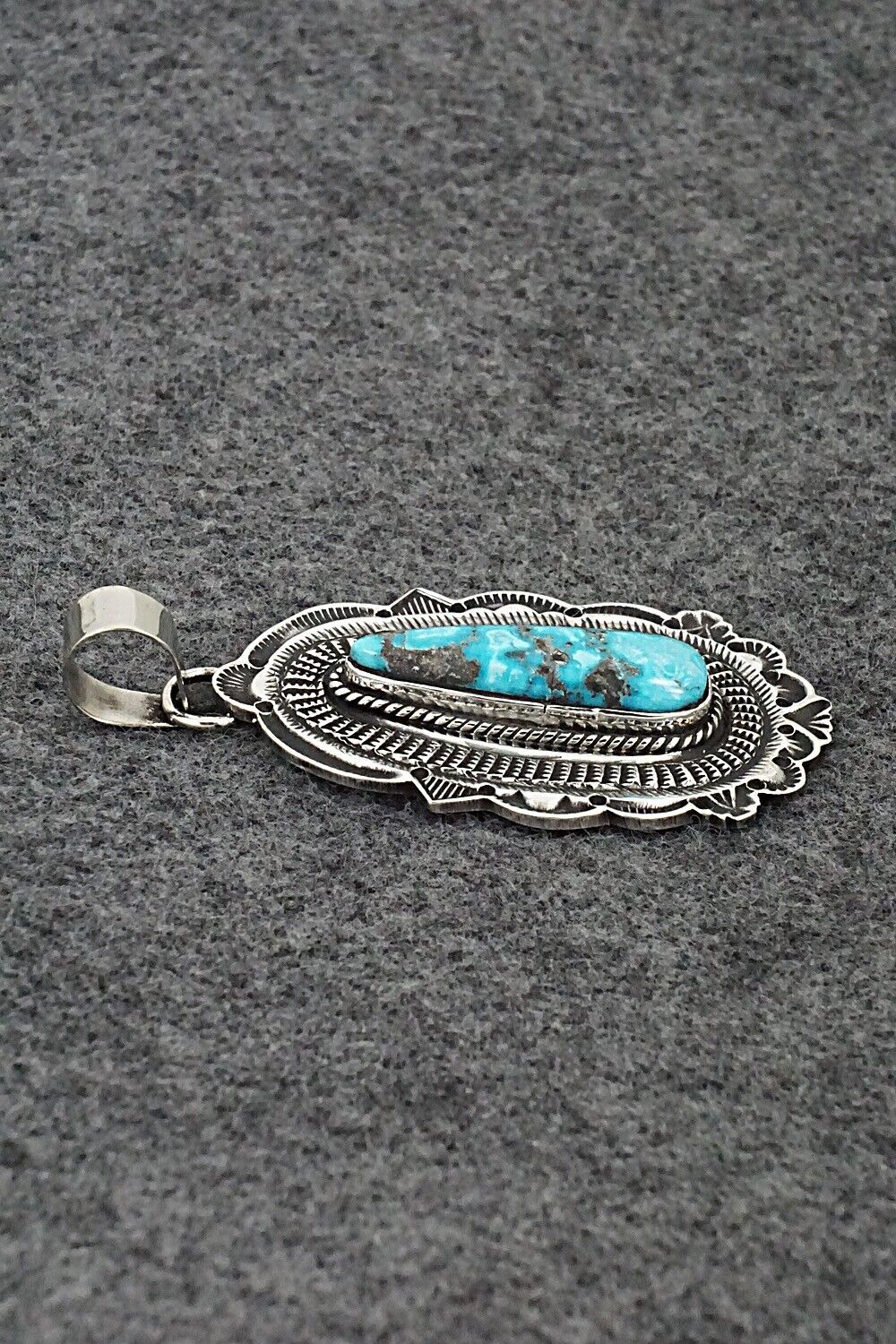 Turquoise & Sterling Silver Pendant - Leonard Maloney