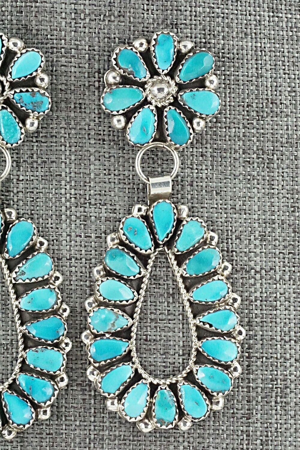 Turquoise & Sterling Silver Earrings - Eunise Wilson