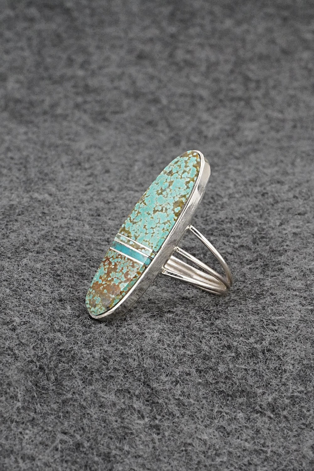 Turquoise & Sterling Silver Ring - Harold Smith - Size 8.5