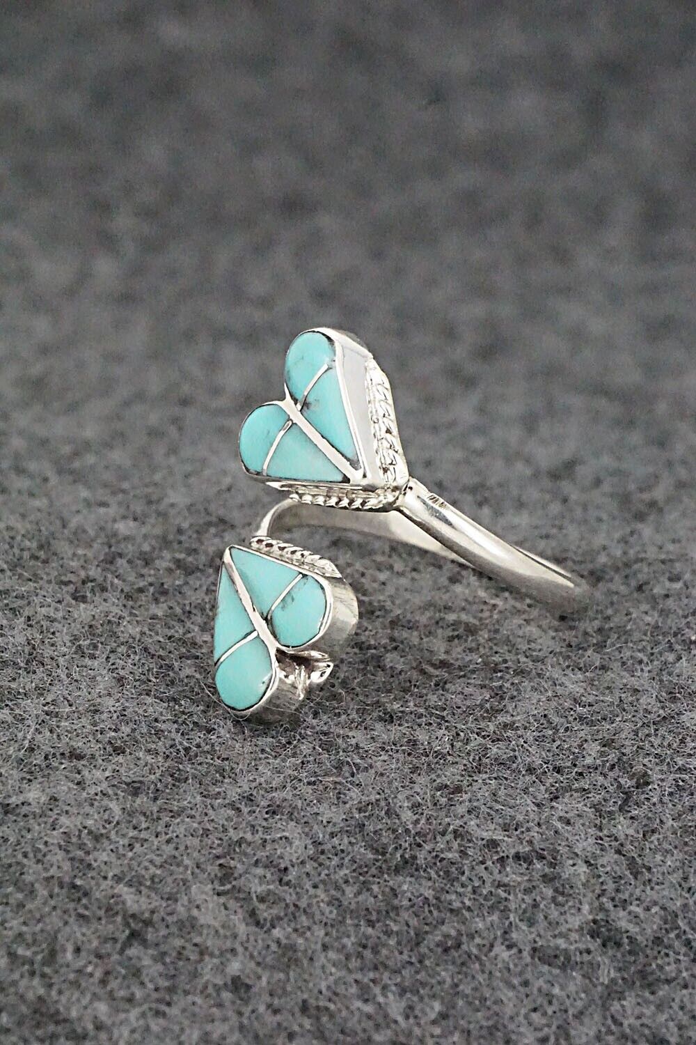 Turquoise & Sterling Silver Ring - Velda Nastacio - Size 8 Adj.