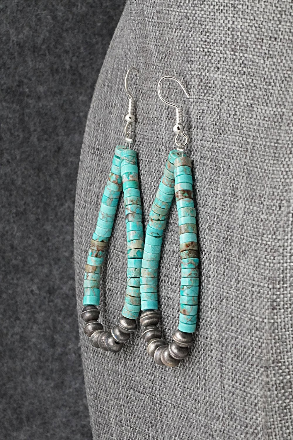 Turquoise & Sterling Silver Earrings - Quaylon Sam