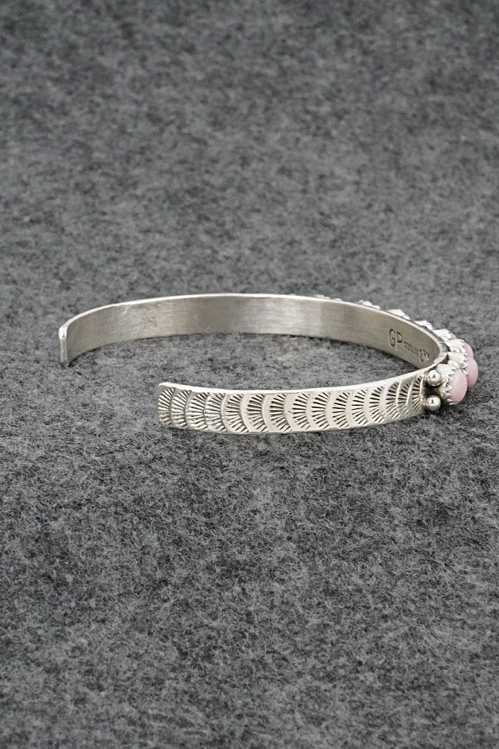 Pink Conch & Sterling Silver Bracelet - Gaynell Parker