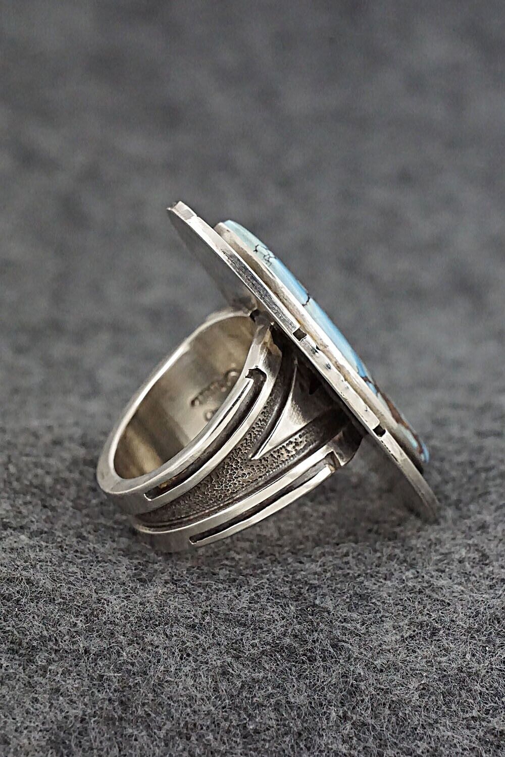 Turquoise and Sterling Silver Ring - Cooper Willie - Size 11.75