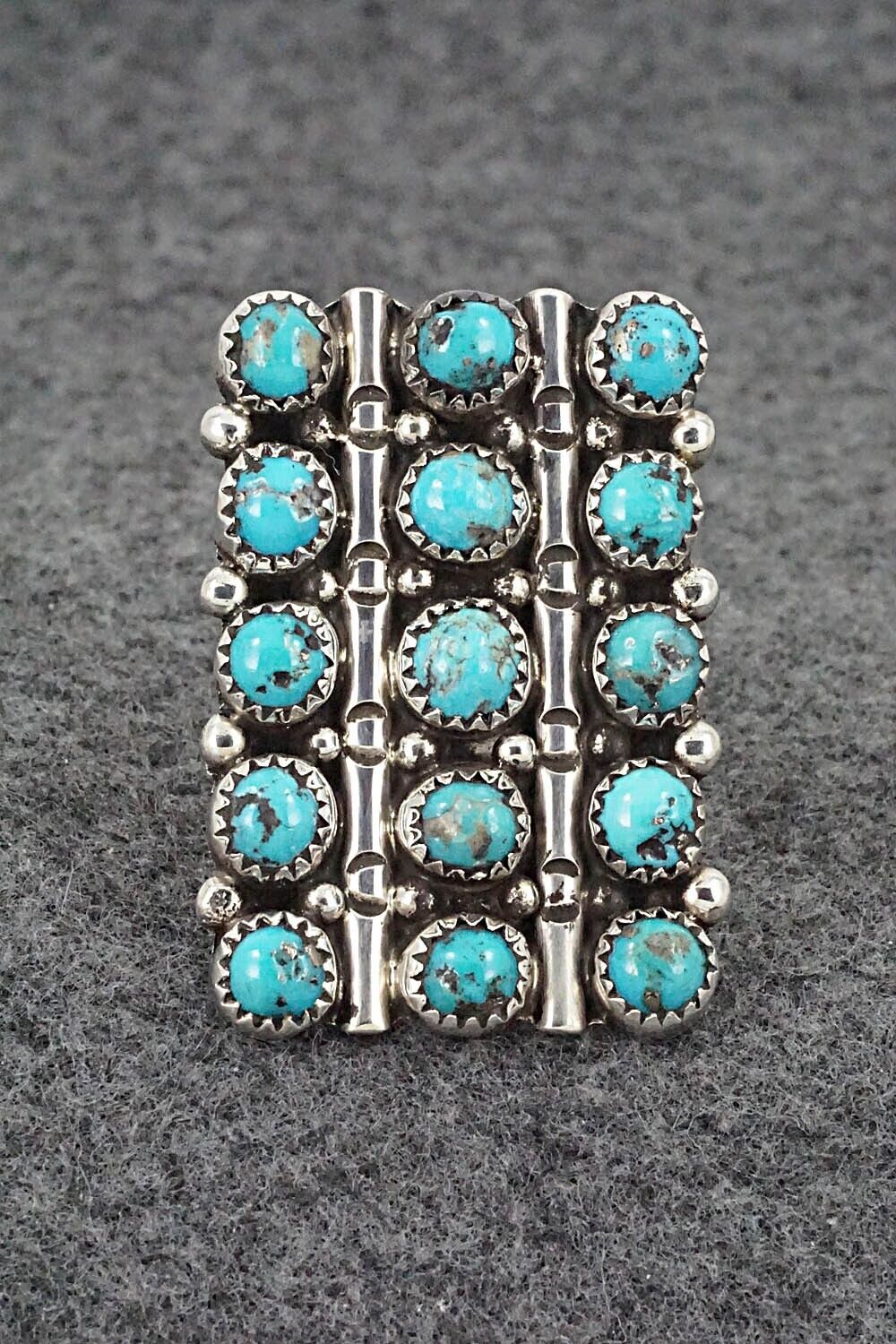Turquoise & Sterling Silver Ring - Priscilla Reeder - Size 8.5