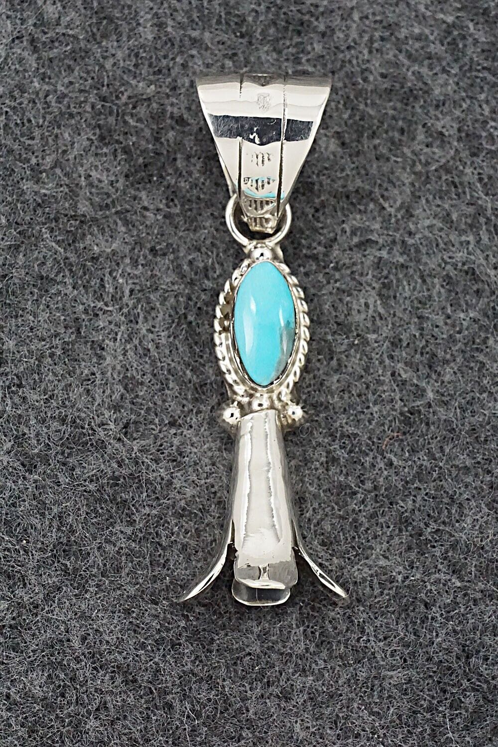 Turquoise & Sterling Silver Pendant - Sonyei Coho