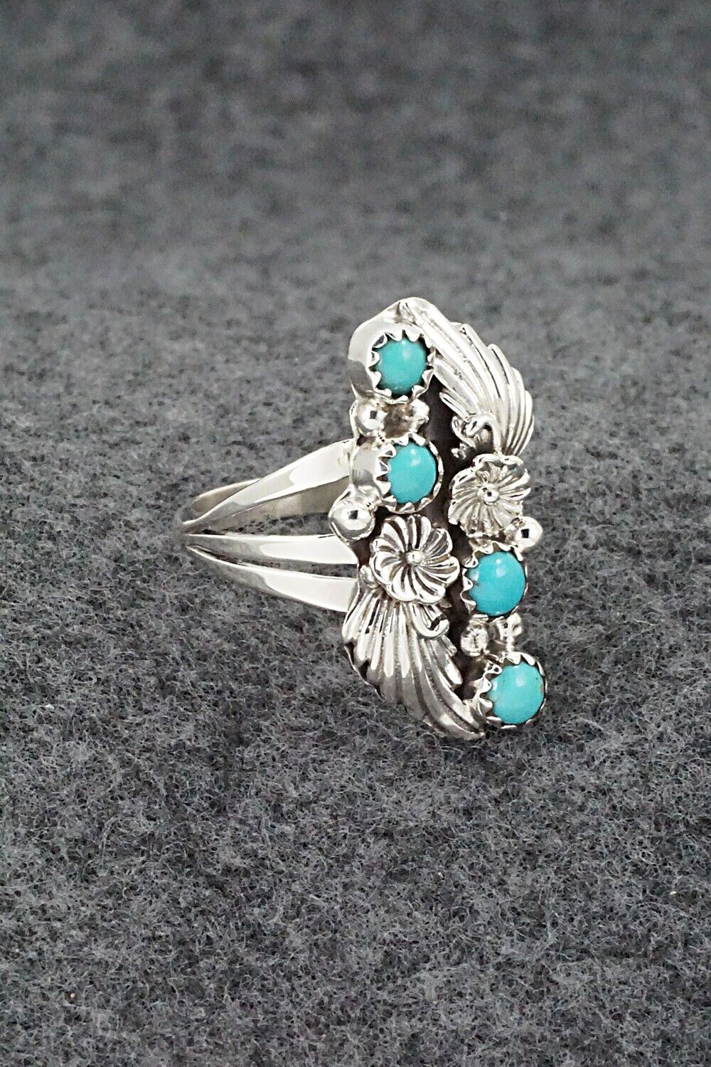 Turquoise & Sterling Silver Ring - Alice Rose Saunders - Size 8.5