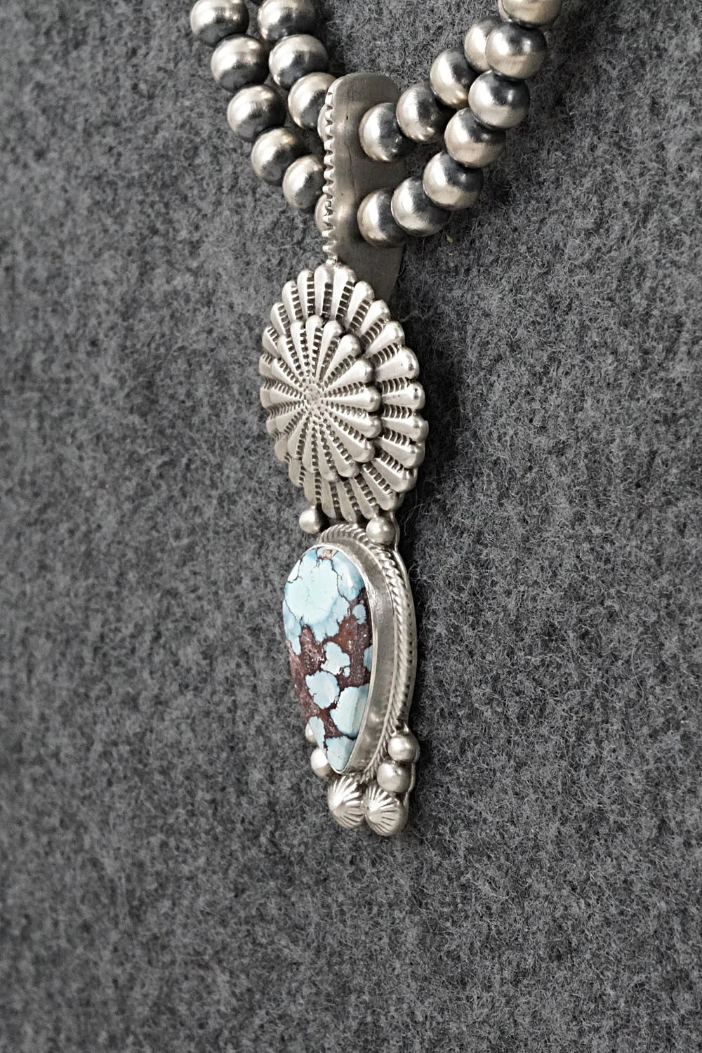 Turquoise & Sterling Silver Necklace - Tom Lewis