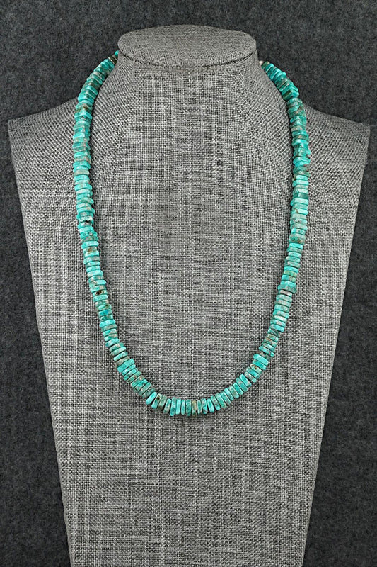 Turquoise & Sterling Silver Necklace 19" - Doreen Jake