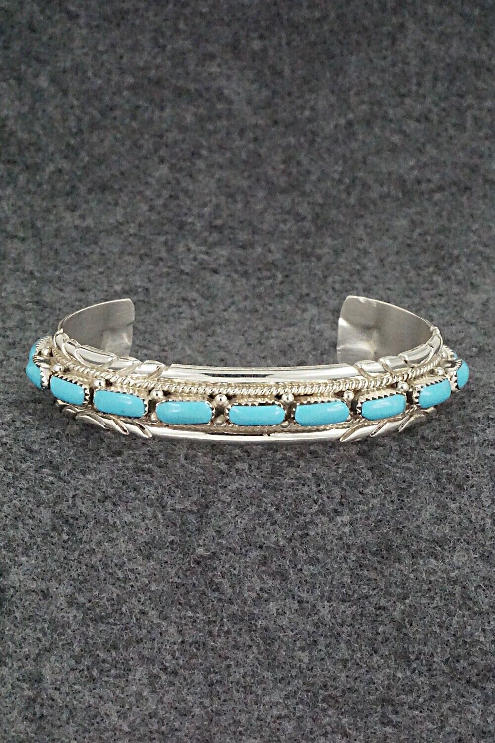 Turquoise & Sterling Silver Bracelet - Leland Kaamasee