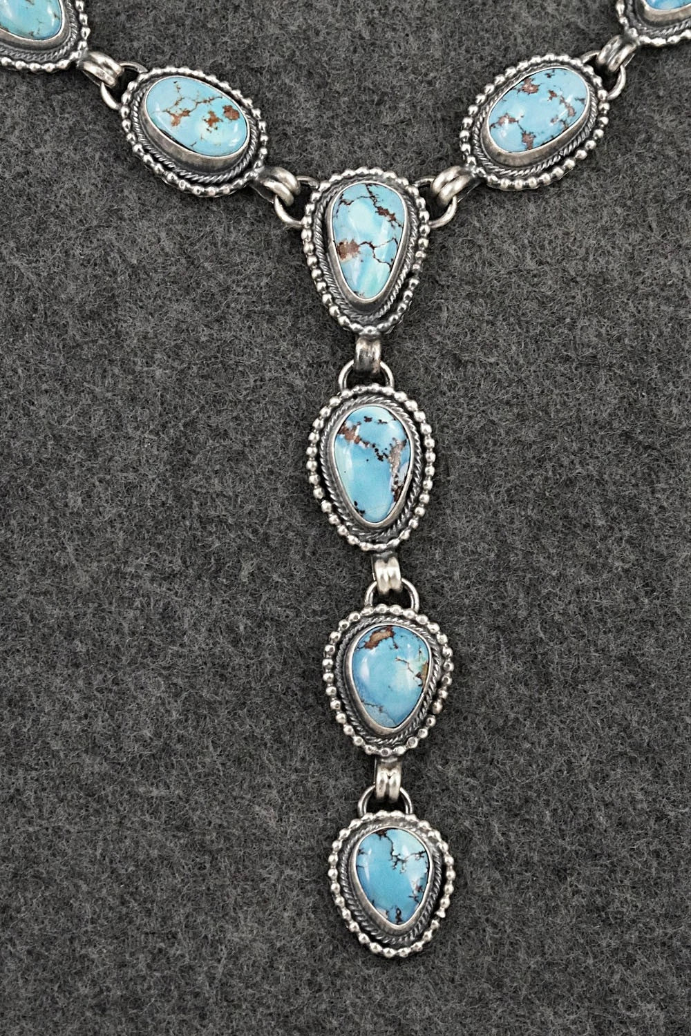 Turquoise & Sterling Silver Necklace and Earrings Set - Darrin Livingston