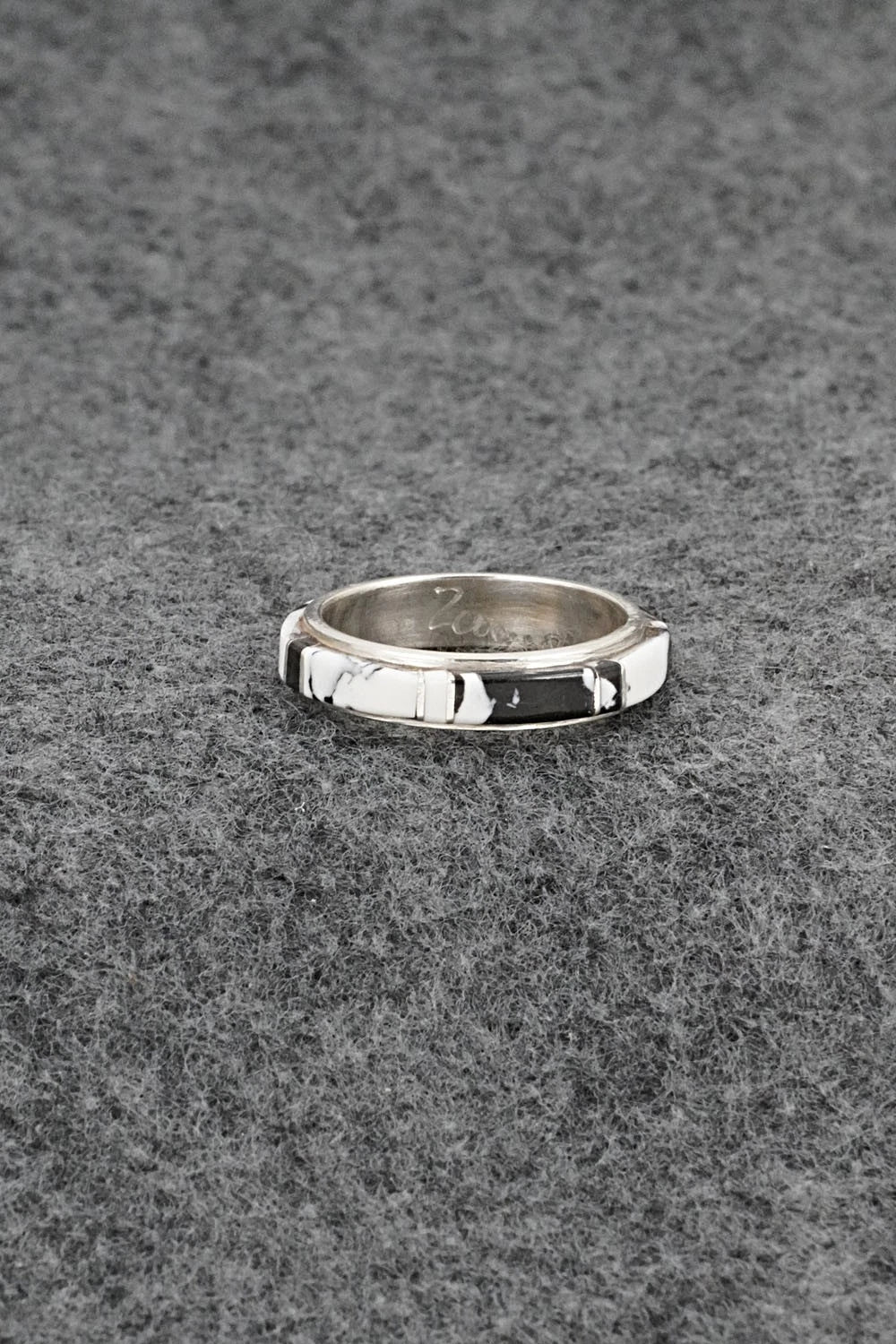 White Buffalo & Sterling Silver Ring - Terrance Panteah - Size 8
